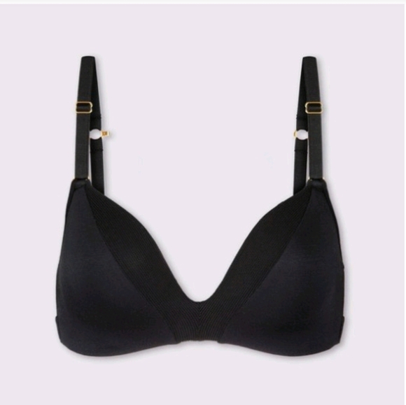 LIVELY Women's All Day Deep V Wire Free Bra - Jet Black 34DD - Picture 8 of 10